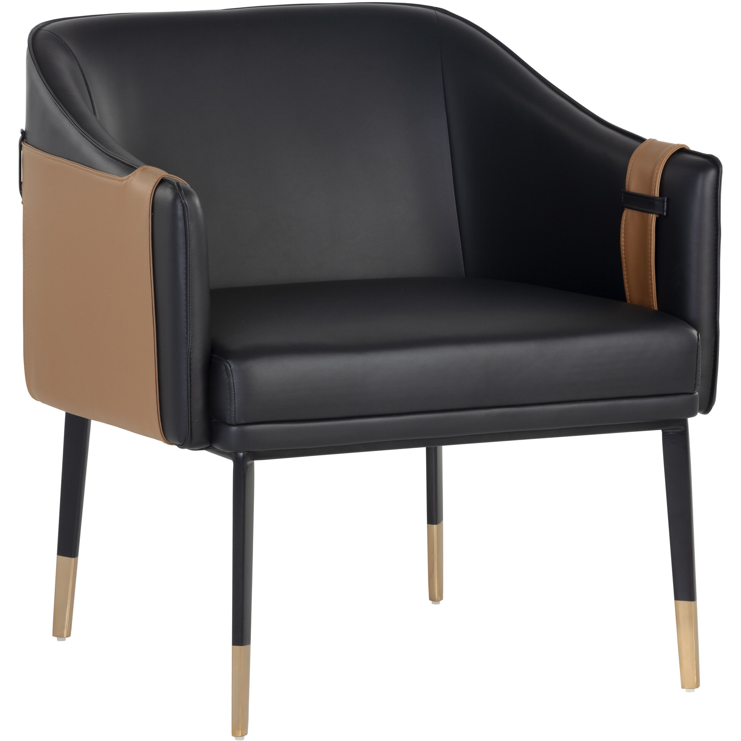 Carter Napa Black / Napa Cognac Lounge Chair